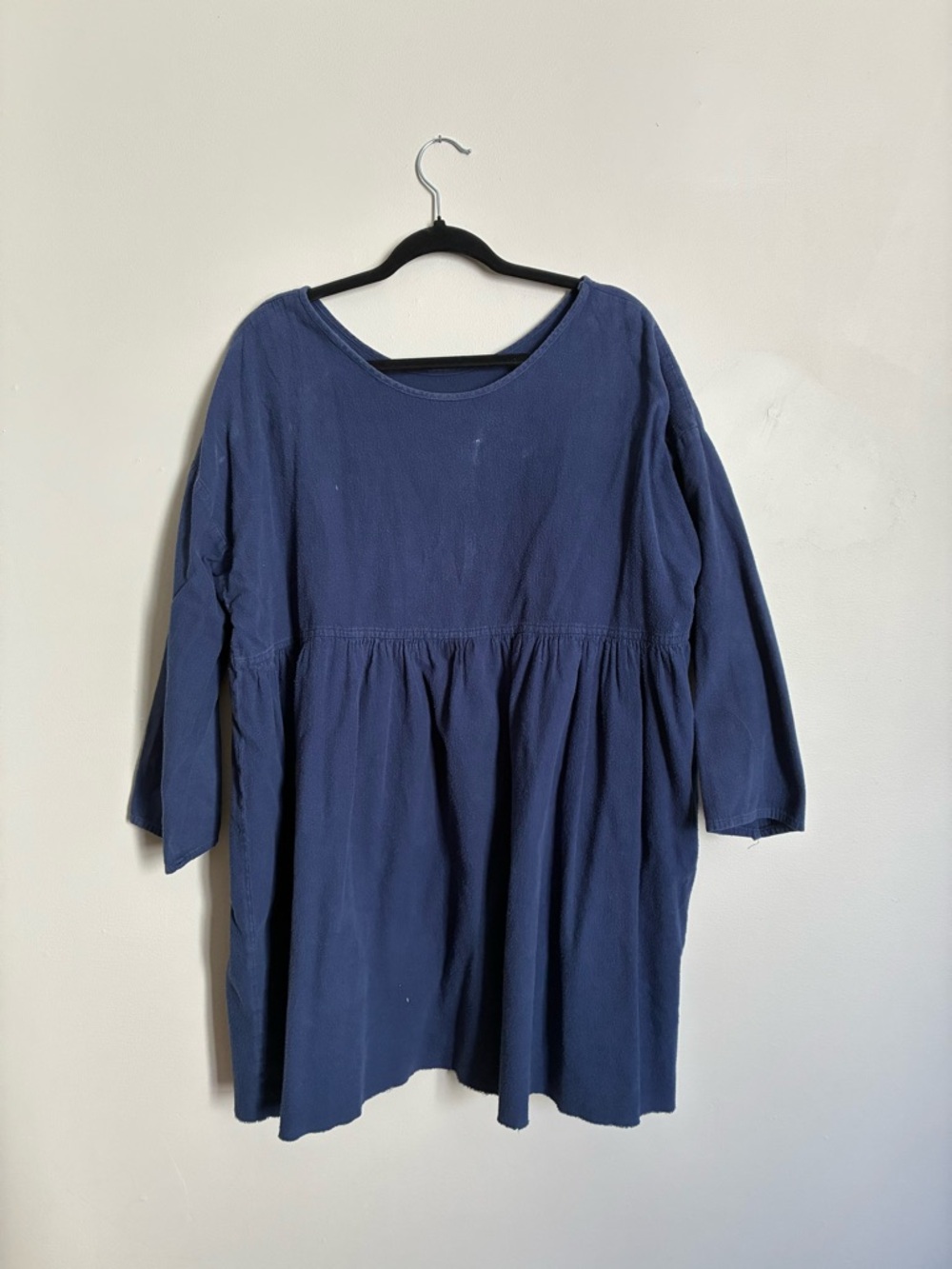 Navy Blue Long Sleeve Babydoll Dress